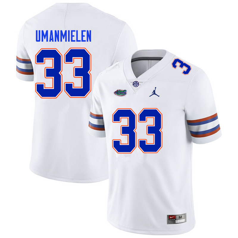 Men #33 Princely Umanmielen Florida Gators College Football Jerseys Sale-White